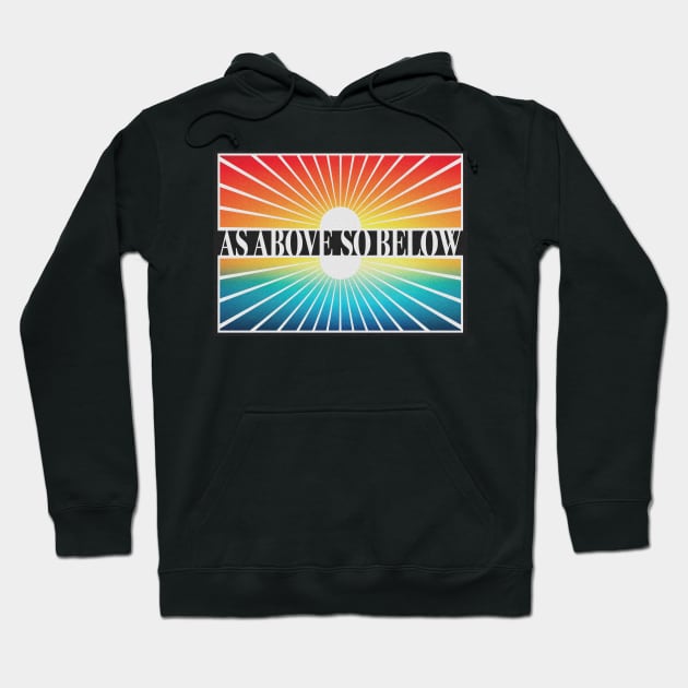 As Above So Below - Sunset/Sunrise Vintage style logo Hoodie by Liam Warr